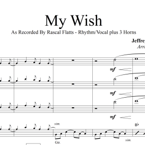 My Wish - Rascal Flatts - Rhythm/Vocal Plus 3-Piece Horn Section - IN E