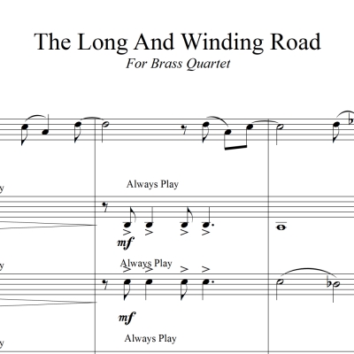 The Long And Winding Road - the Beatles - for Brass Quartet