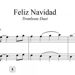 Feliz Navidad - Easy Trombone Duet