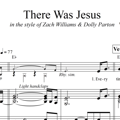 There Was Jesus - LOWERED KEY - TTBB Vocals with Piano